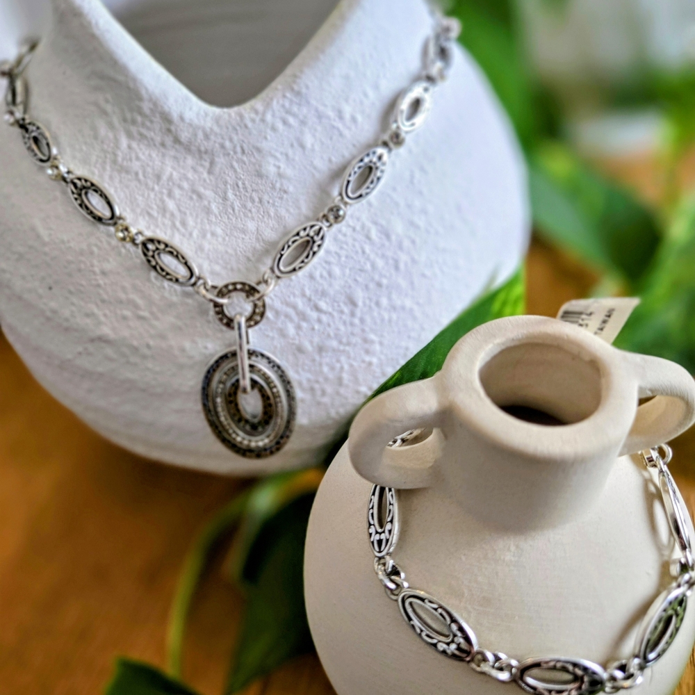 Brighton La Traviata Elegant Silver Necklace (NWOT) and Bracelet (NWT) Set ❤️